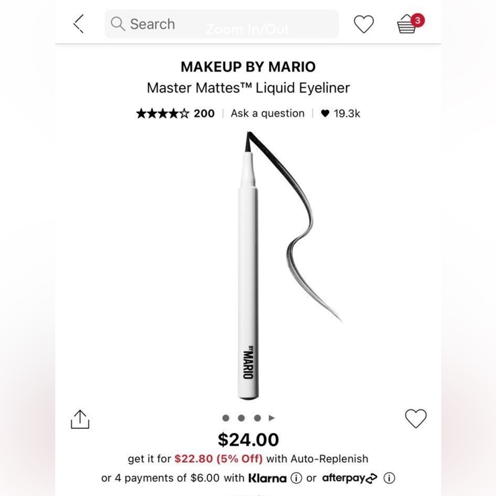 Makeup by mario black felt tip master mattes liquid eyeliner